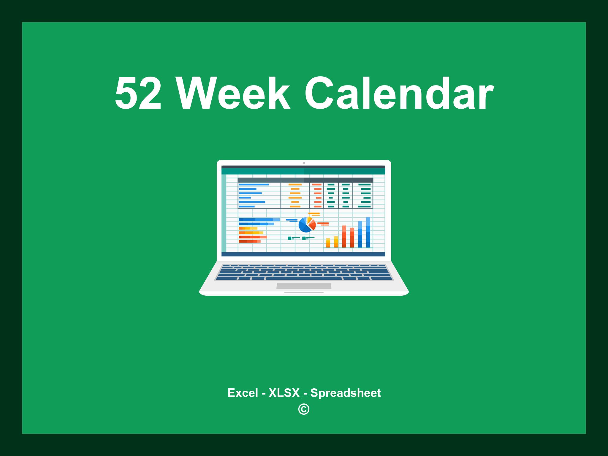 52 Week Calendar Template Excel